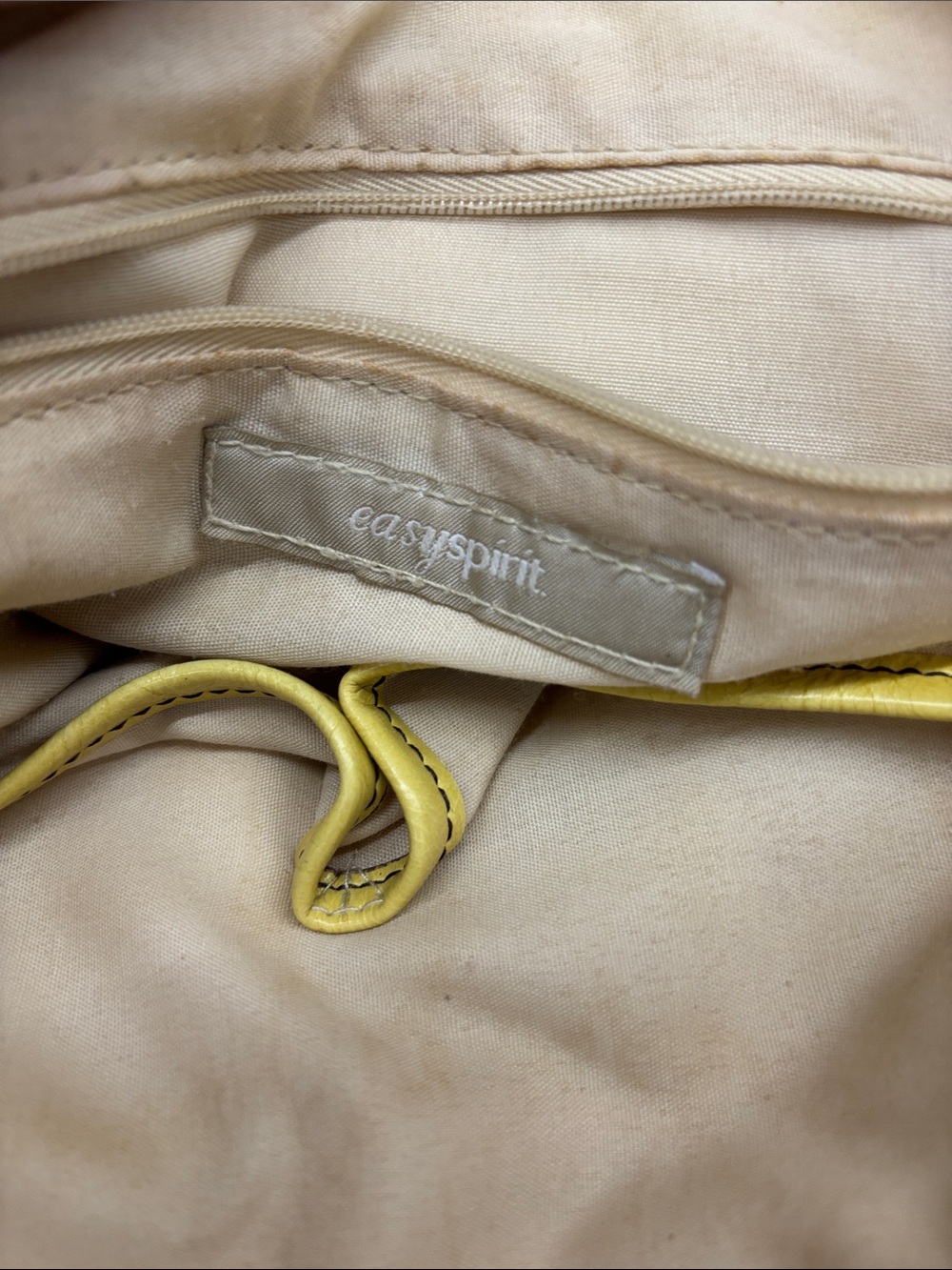 Easy Spirit Yellow Leather Tote with Contrast Trim - Picture 6 of 7